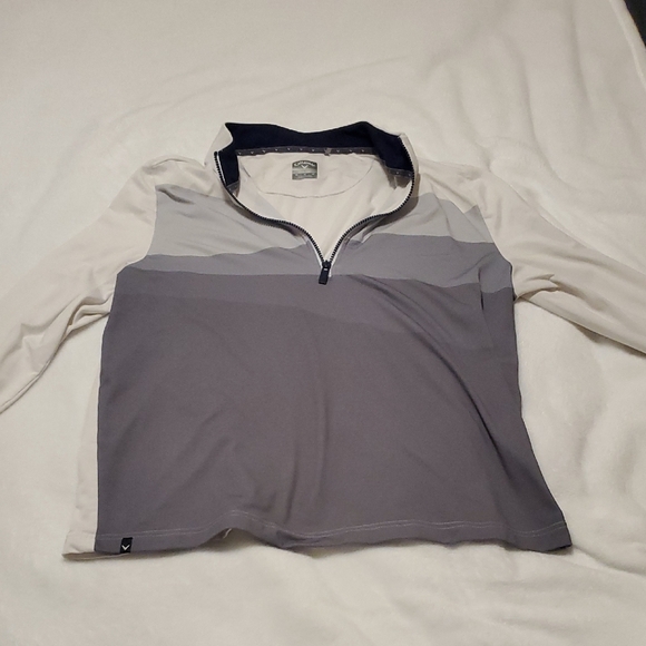 Callaway Gray and White Opti-Dri Pullover Golf - Picture 1 of 6